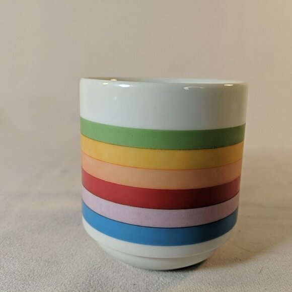 RARE Vintage Apple Macintosh Rainbow Mug Mac Ceramic Computer 80s Lisa Era Logo - Picture 3 of 10